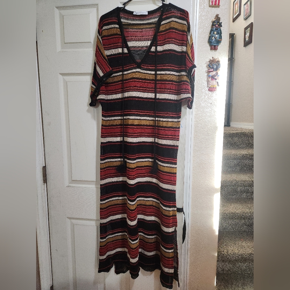 Zara knit Long Striped Tunic  Size XS-S   multi-coloured - Picture 2 of 11